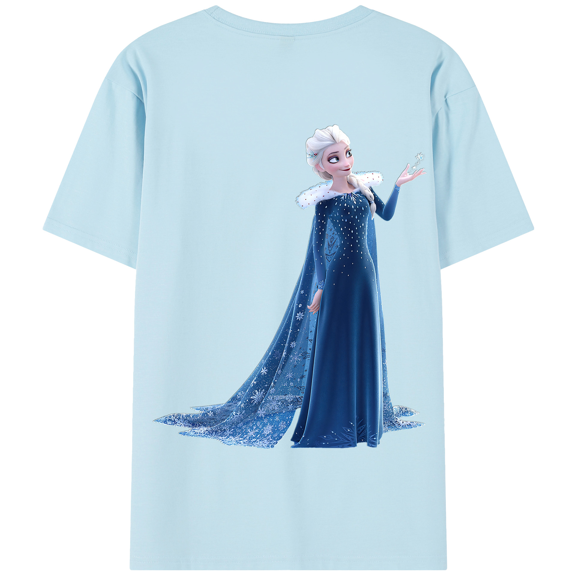 （画像用） アナと雪の女王 アンナ エルサ Frozen Anna Elsa 綿100％半袖Tシャツ（背面プリント）